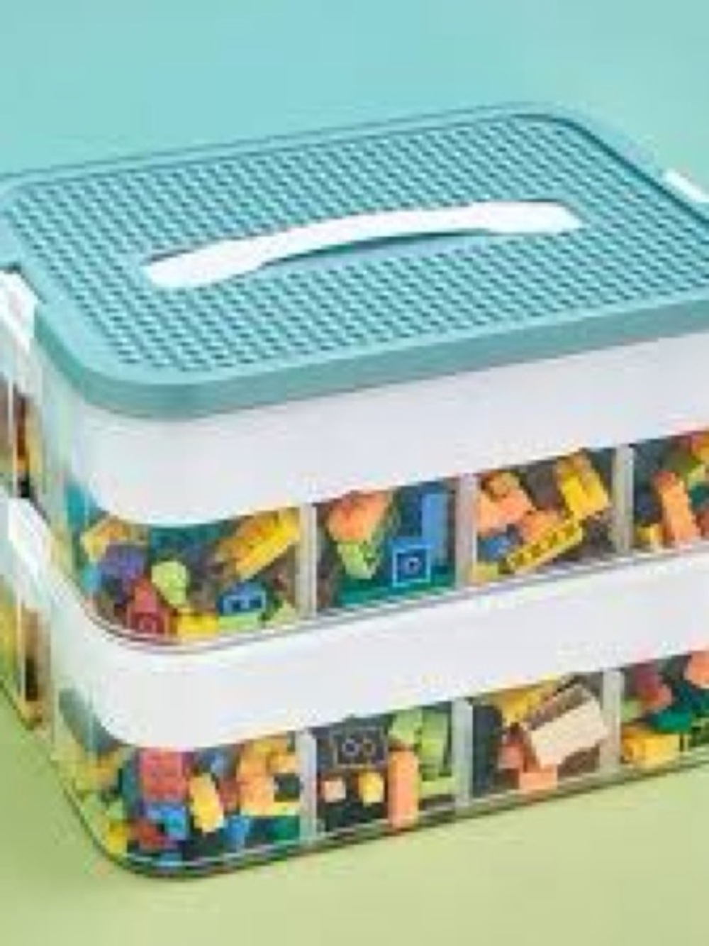 Lego Gray Storage Tray Insert with Pink Handle